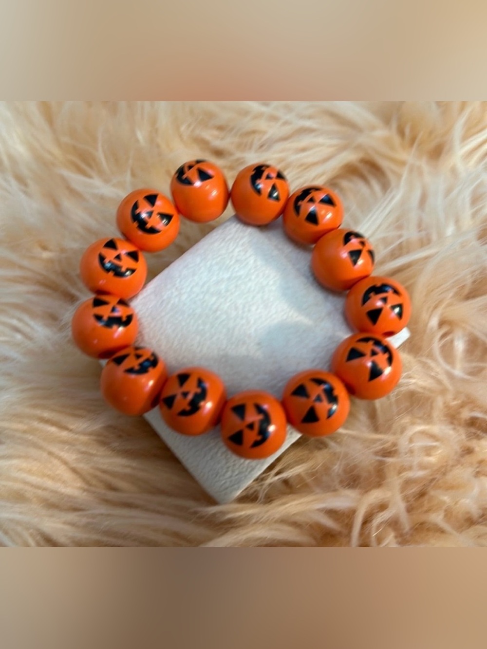 Pumpkin Beaded Halloween Bracelet NEW!